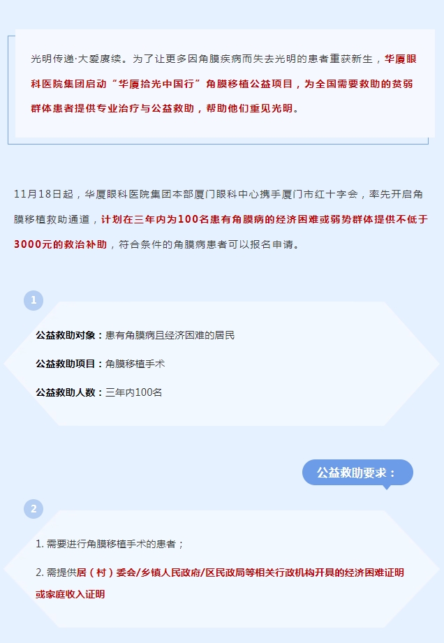 光明传递·大爱赓续 | 易游体育拾光中国行角膜移植公益救助项目厦门站启动